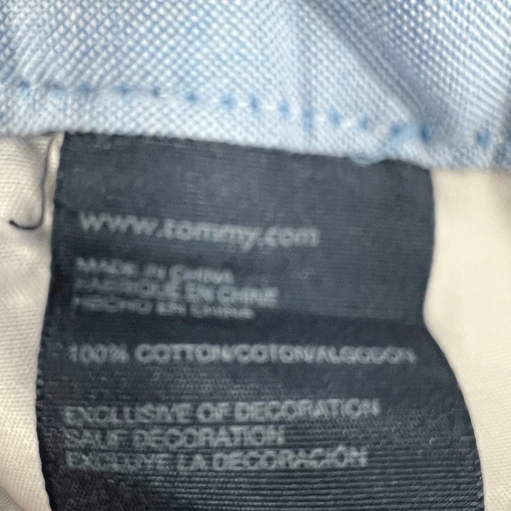 Tommy Hilfiger Shorts Youth Boys Size 16 Blue Check Seersucker Chino 100% Cotton